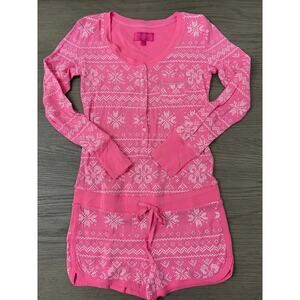 Victorias Secret Pink Pajama Romper, Small